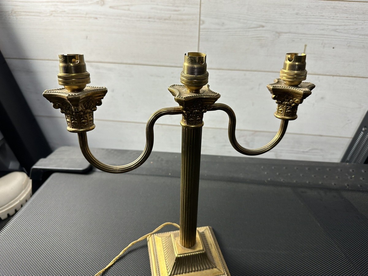 SOLID BRASS LAMP 3ARM 45° / BRASS Vintage Brass 3 Arms Table Lamp | eBay
