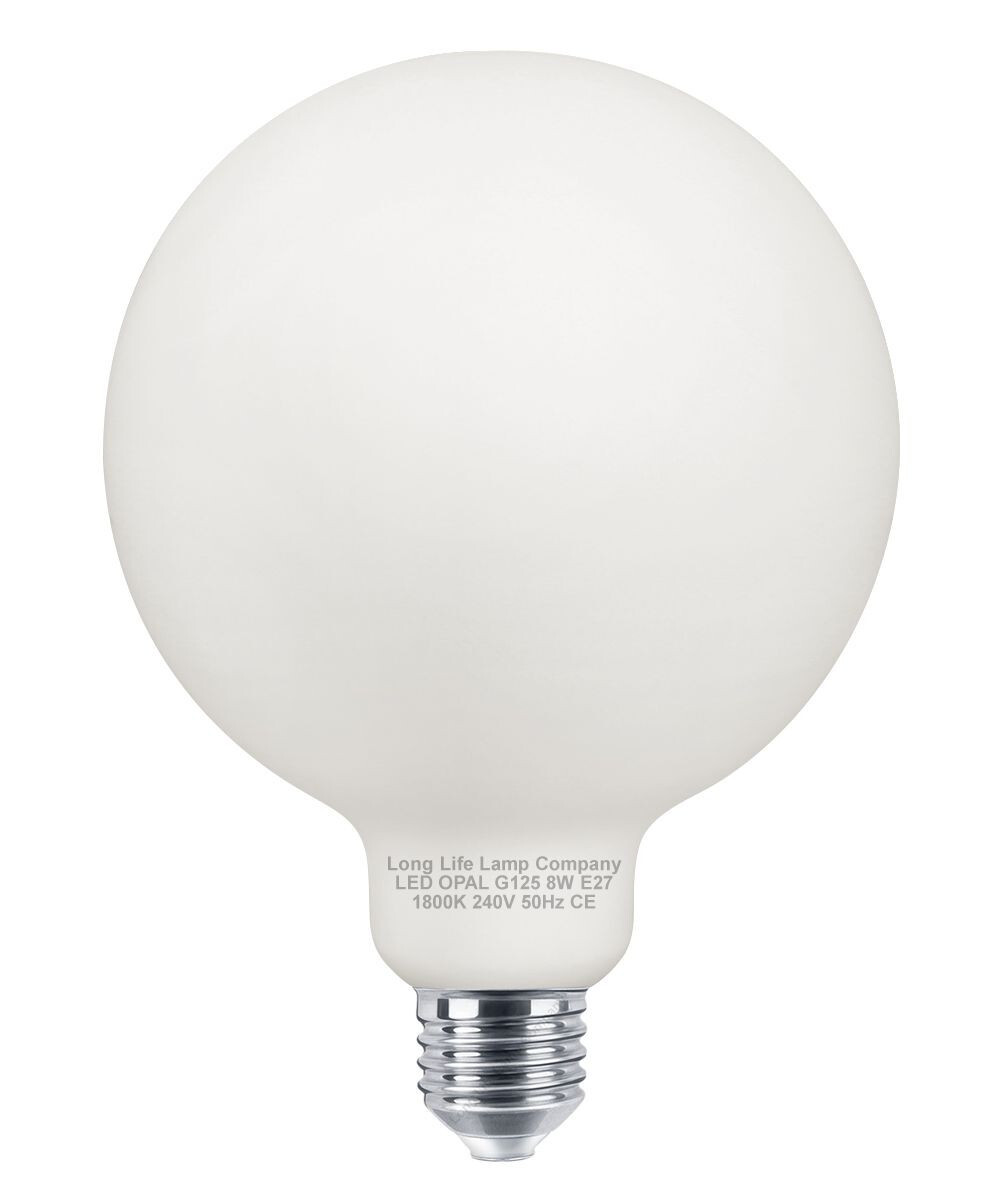 8w Decorative LED Opal G125 Globe Light Bulb E27 Edison Screw Vintage Warm White
