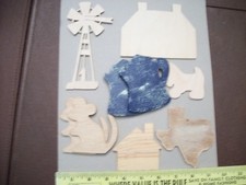 Lot of 9 Unfinished Wood pieces Variety TO DECORATE Paint Decoupage Craft