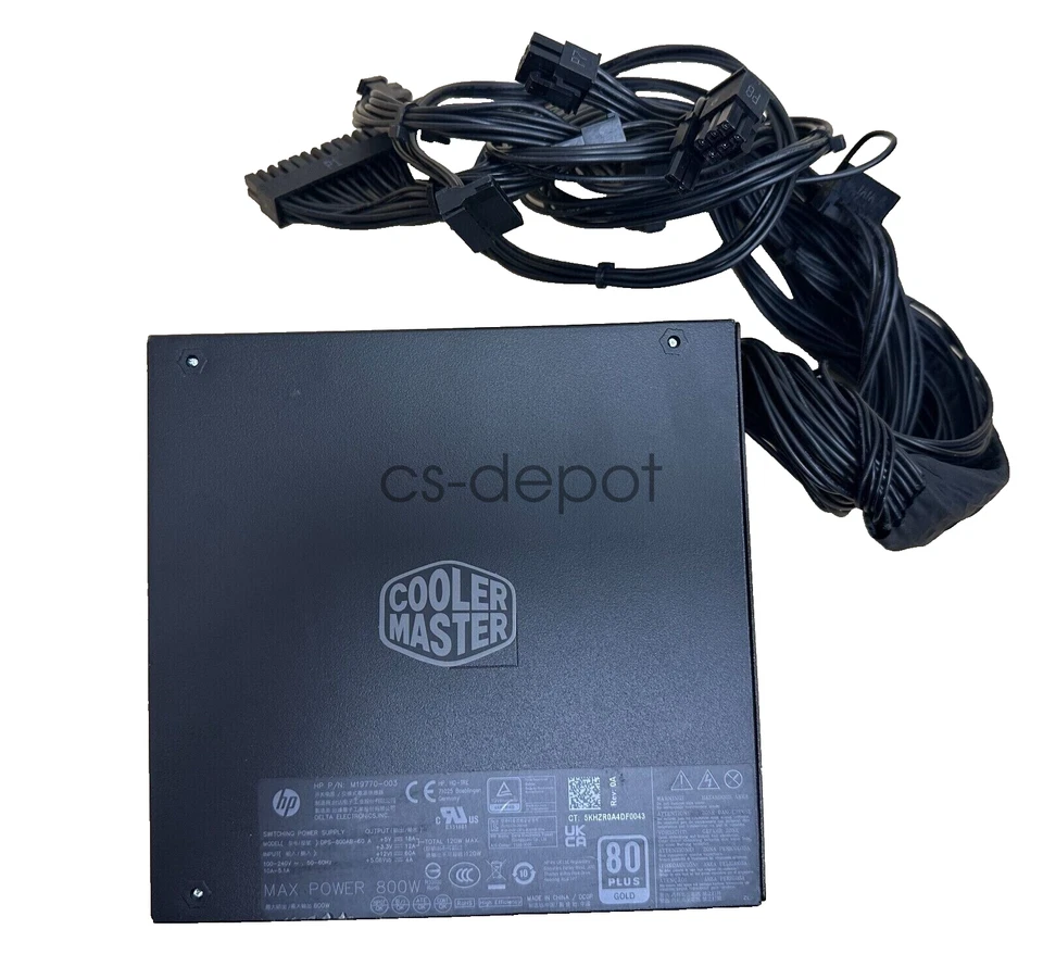 M19770-013 Genuine HP Cooler Master 80PLUS GOLD 800W DPS-800AB-60 Power Supply - Image 4 of 4
