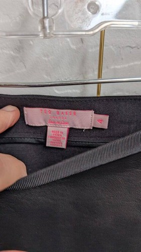 GORGEOUS Ted Baker London SZ 4 (US 8/10) Leather Paneled Skirt Black - 第 3/3 張圖片