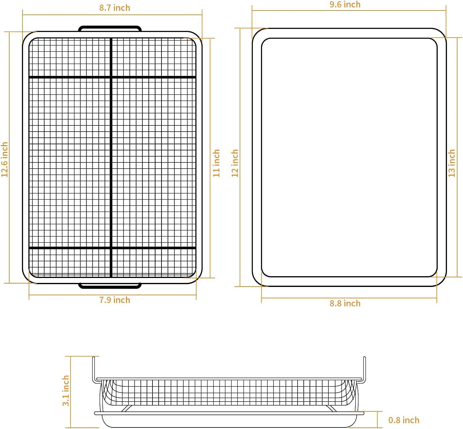 13x9.6 Inch Stainless Steel Air Fryer Basket for Oven Toaster Oven