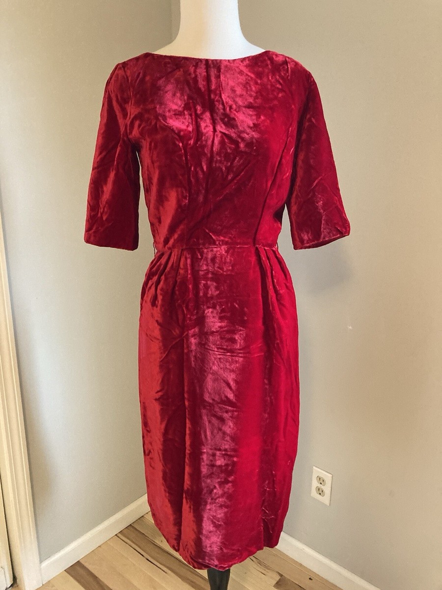 Handmade 1960s Bespoke Vintage Red Velvet Fitted Wiggle Pencil Dress. 36 bust. | eBay Handmade 1960s Bespoke Vintage Red Velvet Fitted Wiggle Pencil Dress. 36 bust. | eBay