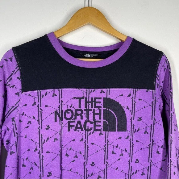 The North Face Womens Half Dome Fleece Crew Sweatshirt L Birds On