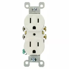 10 Pack Outlet Receptacle 125V 15 Amp Duplex Residential Dual Electrical Wall