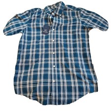 GEORGE Shirt Mens Small Short Sleeve Button Down Blue White NEW WITH TAGS NWT