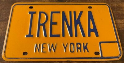 IRENKA Vanity License Plate New York Antidepressant