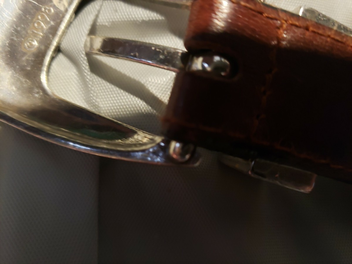 銀製品まとめ Vtg 90s PGA Tour Full Grain Leather Woven Men's Belt With Golf