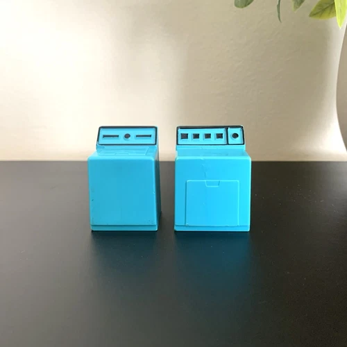 Vintage Fisher Price Little People Blue Washing Machine Washer Dryer Set Laundry