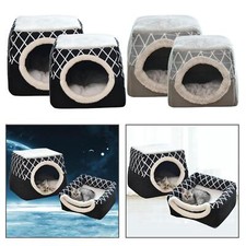 2-in-1 Dogs Cats Pet House Sleeping Bed Kennel Puppy Cave Warm Nest Mat Pad