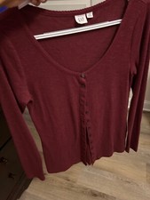 GAP Burgundy Cardigan Button Front Long Sleeve Sweater