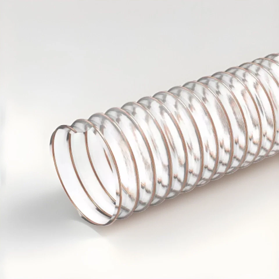 TUBO FLESSIBILE IN TPU PER ASPIRAZIONE CON SPIRALE IN ACCIAIO DIAM da 50 a 120mm - Immagine 3 di 4