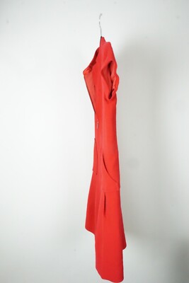 Giorgio Armani Cherry Red Pocketed Full Zip Silk Blend Dress Sz 38 BRAND NEW