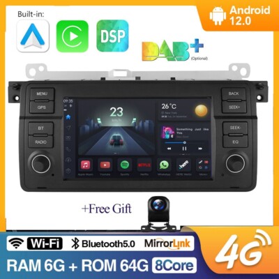7'' 6+64GB Für BMW 3er E46 1999-2005 Android12 Autoradio Carplay GPS Navi DSP+KAM