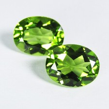 4.20Cts Perfect 100 Natural Peridot Oval Shape 9X7mm Matching Pair Ref VIDEO