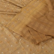 Sanskriti Vintage Indian Sarees Pure Silk Hand Beaded Premium Sari Craft Fabric