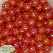 16mm Orange Acrylic Crackle Bubblegum Beads Lot 20 pc. chunky gumball