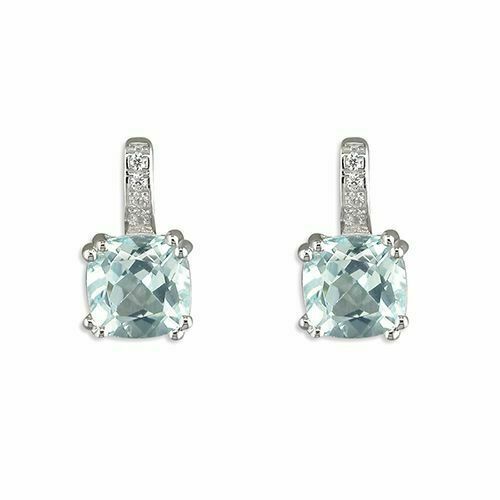 Orecchini in argento sterling con topazio blu - Italia Orecchini in argento sterling con topazio blu - Italia