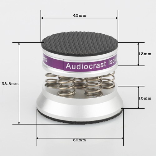 4xHi Fi Isolation 43x37 GEFEDERT PLATTENSPIELER DAMPING FEET-TURNTABLE - Bild 2 von 7