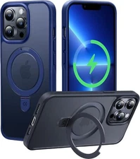 CASEKOO iPhone 13 Pro Max Case, Mag Stand, Mil Prot, Slim Translucent, Blue