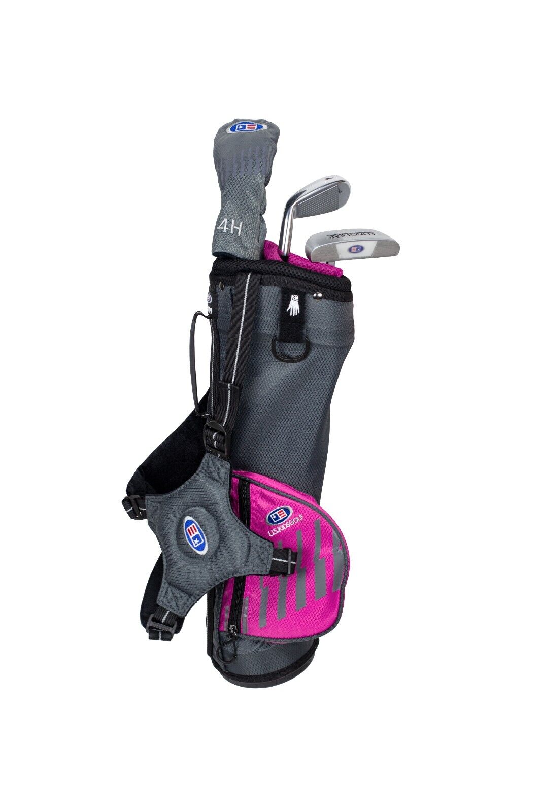 US Kids Golf Ultralight 39 3 Club Carry Bag Set, Pink