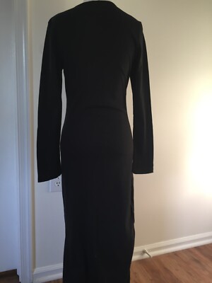 AMERICAN APPAREL LARGE COTTON BLACK CREWNECK DRESS W/ SIDE SLIT WOMEN | eBay
