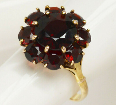 Damenring 8 Karat 333 Gold 3,22 g Gelbgold Granat Granatsteine Granate Gr. 57