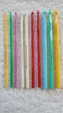 Vintage Set of 10 Plastic Boye Crochet Hooks in Multi Colors