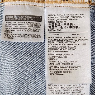うさ Levis Hybrid Hoodie Trucker Jacket Mens Medium Blue Denim Grey