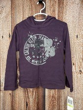 Calvin Klein Jeans Top Youth Boys Size 4 Maroon Logo Pullover Hoodie Long Sleeve