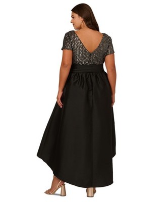 Adrianna Papell Plus Size Sequined High-Low Gown | eBay
