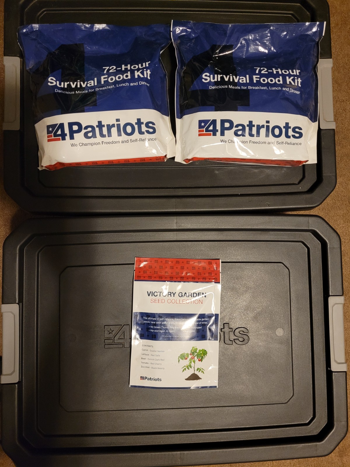 4Patriots 3 - Month Food Supply, Has 25 Year Shelf life: *Seed Bank* & 2X72hrKts