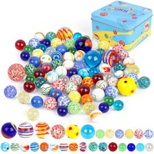 85PCS Colorful Assorted Glass Marbles - Planet Pattern Mix - Decorative Marbles