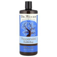 Dr Woods Peppermint Castile Soap 32 fl oz 946 ml All-Natural, Cruelty-Free, 0.52 per fl oz