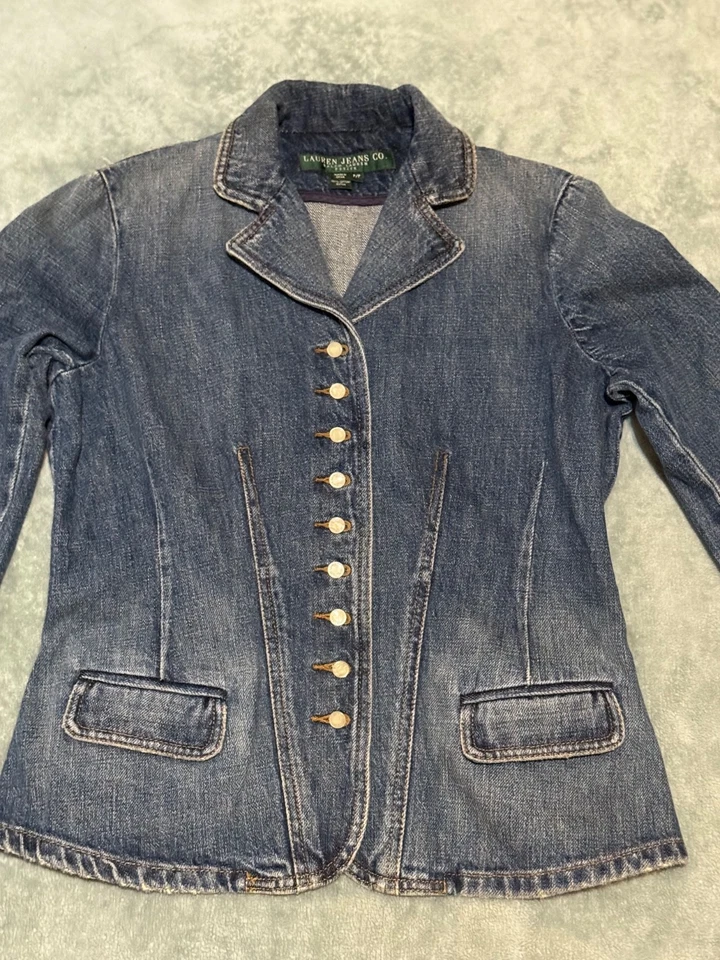 Ralph Lauren Women's 100% Cotton  Denim Blazer Size PP (Pre-owned Good)) - Image 2 of 4