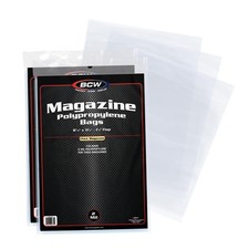 Thick Magazine Bags-2 Pack of 200 | Acid-Free, Clear Polypropylene Sleeves for