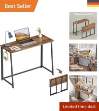 Kleiner Klappschreibtisch Klein, 100 cm Schmal Faltbarer Schreibtisch, Platzs...