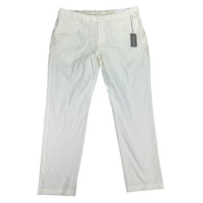 Michael Kors Mens Major Classic Fit Stretch Performance Pants Off White 42x32