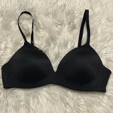 Wacoal 36B Bra Black How Perfect Lined Wire Free T Shirt 852189 Back Closure