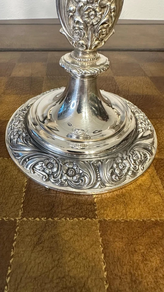 1847 Rogers Bros. HERITAGE Silverplate 3 Light Candelabra 18" Tall  - Image 3 of 4