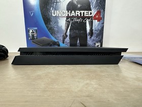 Sony PlayStation 4 Slim 500GB Black Console w/ Uncharted 4 Box - Tested & Works