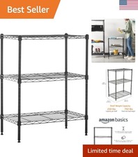 3-Shelf Adjustable Heavy Duty Steel Wire Rack Storage Shelving Organizer for ...