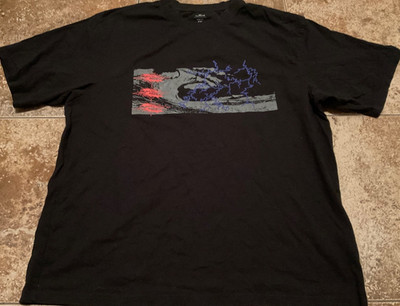 RIP CURL LOOSE FIT GRAPHIC T-SHIRT ( MENS 2XL ) BLACK PREOWNED