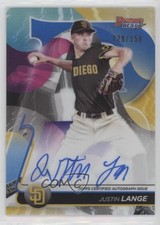 2020 Bowman's Best of Blue Refractor 129/150 Justin Lange #B20-JLA Auto 0c6