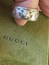 100% authentic Men’s chunky Gucci Sterling Silver Ring . R and half. 