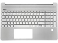 Original Hp 15S-FQ 15S-EQ Palmrest Abdeckung Tastatur Uk Silber L63578-031
