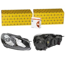 2x HELLA Scheinwerfer + OSRAM Glühlampen für GOLF VI VW