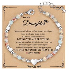Daughter Gifts, Teen Christmas Gifts for Daughters Charm Bracelets with Heart Wo
