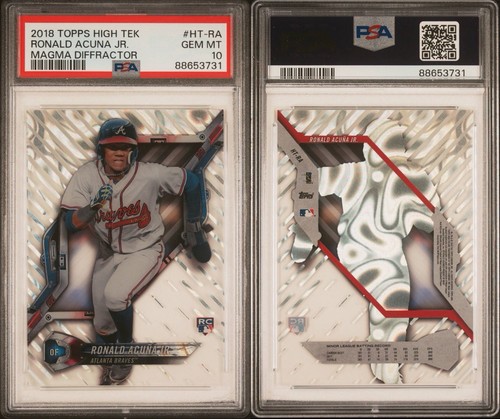 2018 Topps High Tek Magma Diffractor Ronald Acuña Jr. Braves RC Rookie SP PSA 10