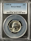 1959-D  25C Washington Quarter Dollar PCGS MS65   33932690